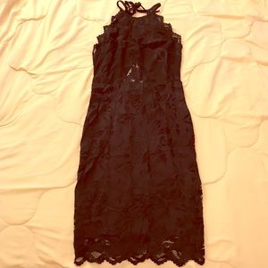 NWT - H&M - Black Lace Halter Dress - Size 6